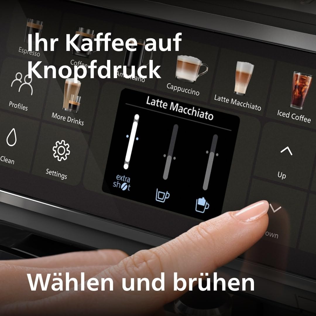 Philips Serie 5500 Kaffeevollautomat – LatteGo Milchsystem, 20 heiße und kalte Kaffeespezialitäten, 40% leiser mit SilentBrew, QuickStart, Grau (EP5544/50) – Bild 6