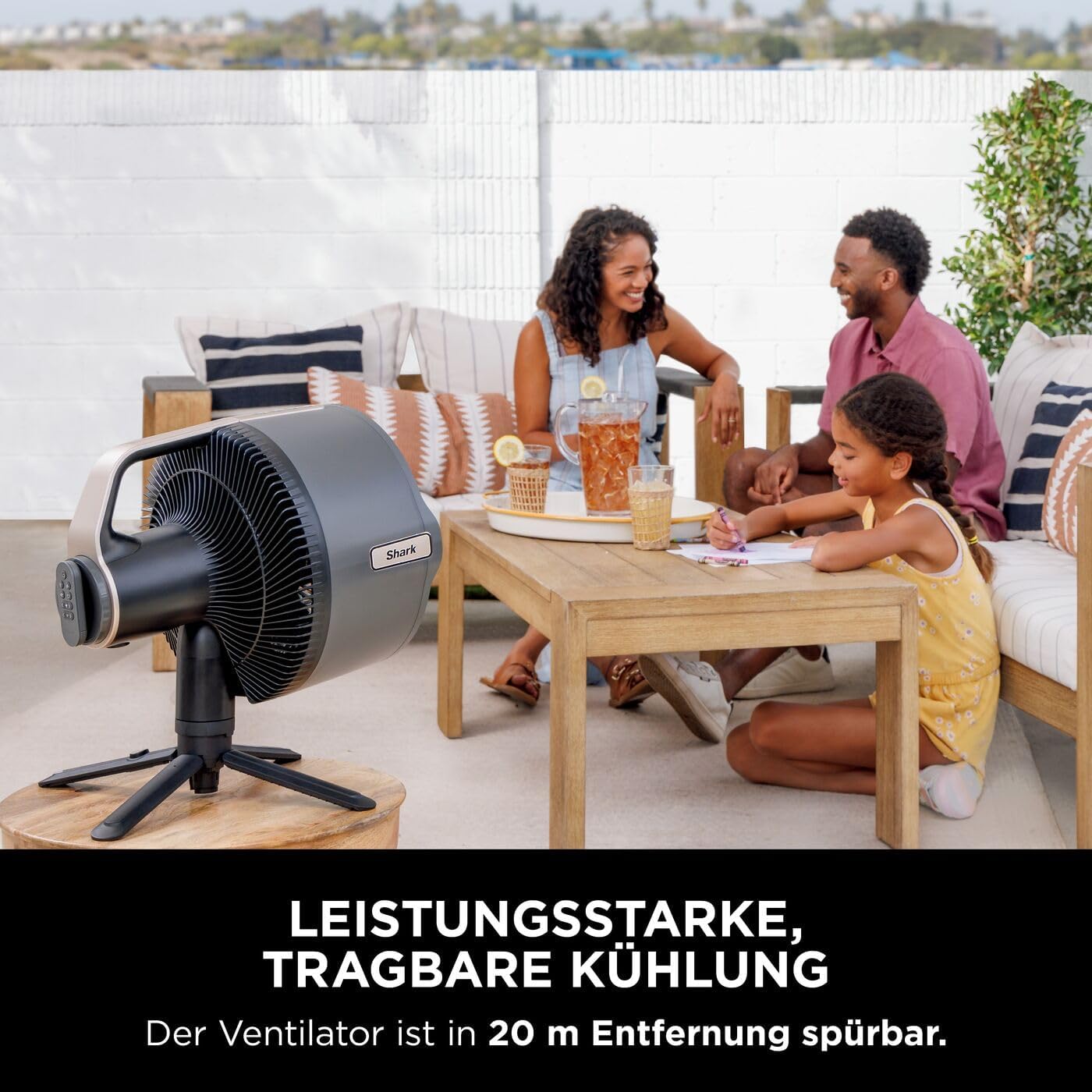 Shark FlexBreeze Ventilator Leise, Hybrid Ventilator Kabelgebunden & Kabellos, Tragbar, für Innen- und Außenbereich, UV- & Wasserbeständig, Ultraleistungsstark, Ultraleise, Weiß FA220EU – Bild 25