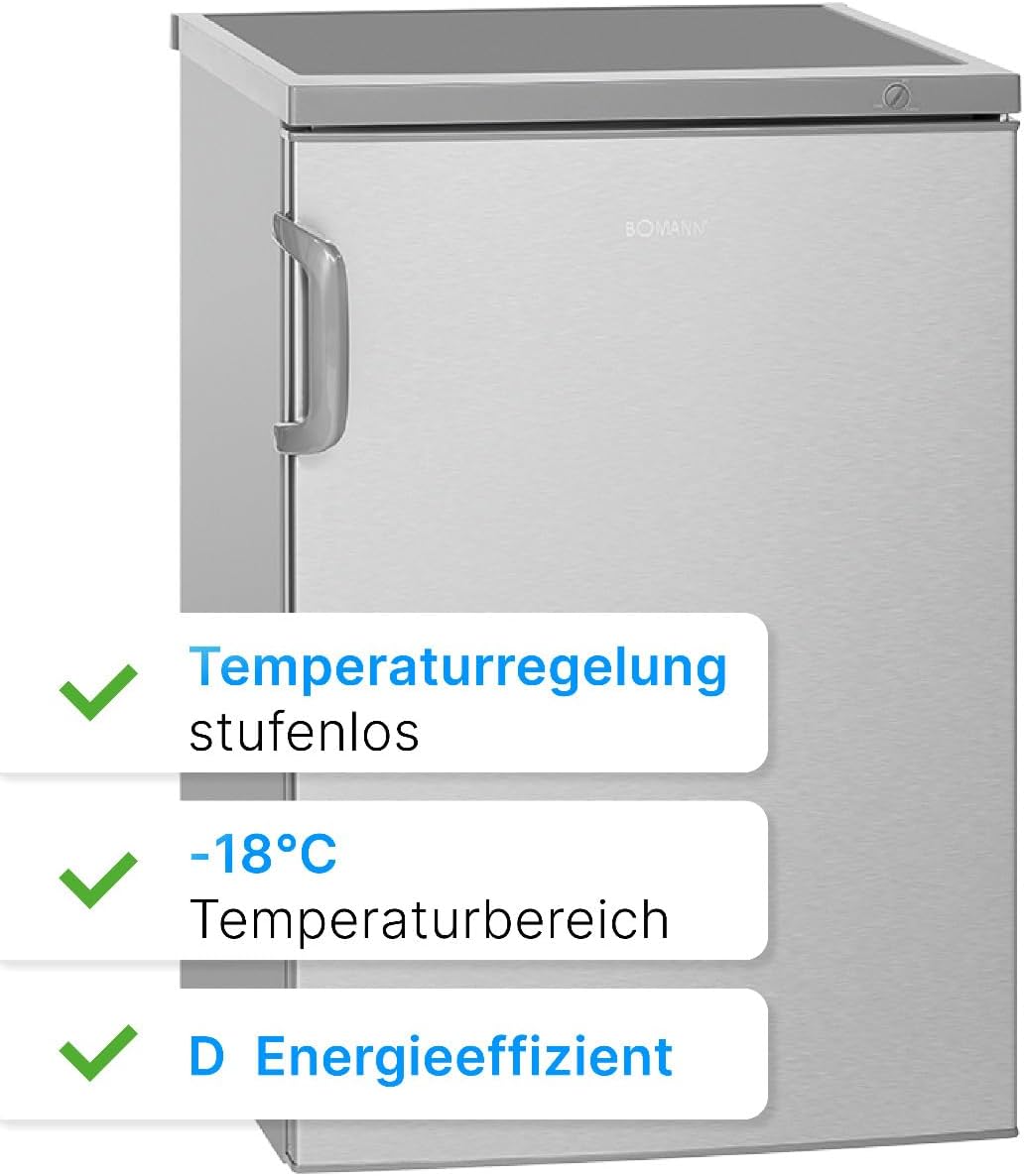 Bomann® Gefrierschrank 87L | Gefrierschrank klein mit Temperaturbereich ≤ -18°C | 3 Schubladen | Tiefkühlschrank mit wechselbarem Türanschlag | Freezer Tiefkühlschrank klein GS 7253 weiß – Bild 22