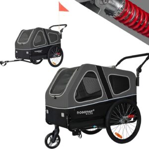 Doggyhut S-Line XL Hundeanhänger & Hundebuggy mit Federung 2 in 1 Hunde Fahrradanhänger Jogger gefedert bis 45 kg