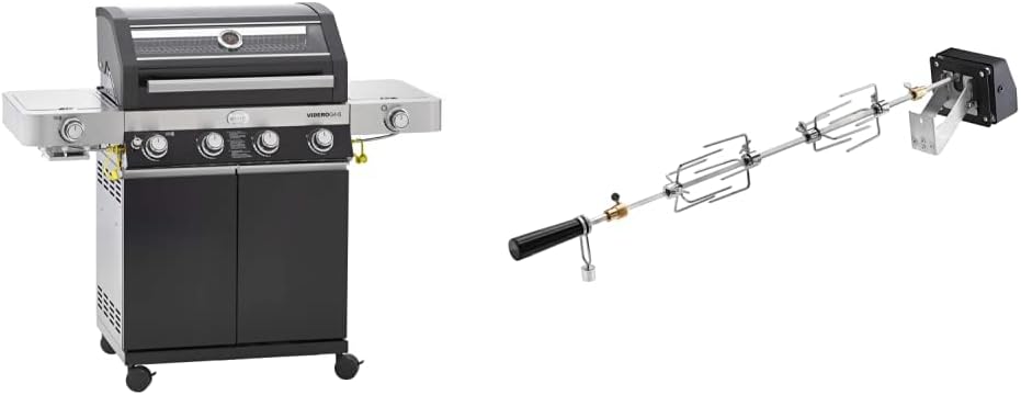 RÖSLE Elektrogrill BBQ-Portable Videro E2-P, tragbarer Tischgrill mit 2 Brennern, Warmhalterost und Deckel mit Glaseinsatz, pulverbeschichteter Stahl, schwarz/silbern – Bild 14
