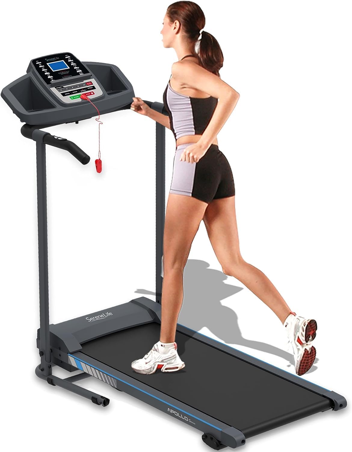SereneLife Laufband für zuhause - Walking Pad klappbar, Running pad, mit LED-Anzeige,Treadmill for Home, Bluetooth App Sync, Digital Fitness, Walkpad mit Steigung, bis zu 10km/h