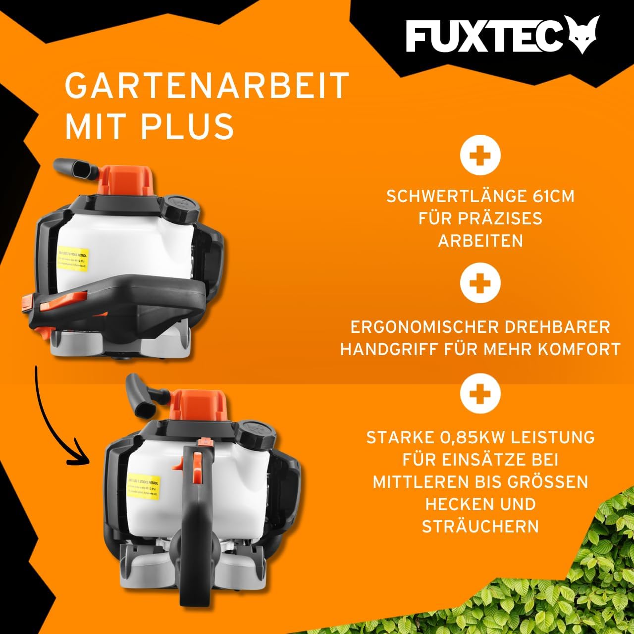 Fuxtec Benzin Heckenschere Profi FX-MHP126 mit XXL-Schwertlänge 800 mm Schwert Freischneider – Bild 13