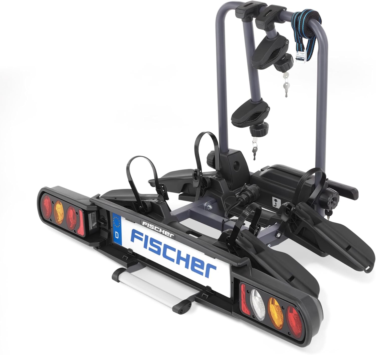 Fischer Kupplungs-Fahrradträger ProlineEvo 2, für 2 Fahrräder bis 60kg Nutzlast, E-Bike geeignet, vormontiert, abschließbar, faltbar – Bild 2