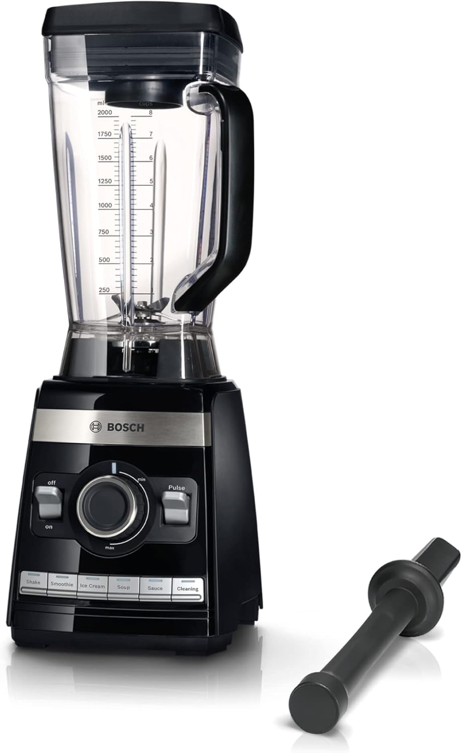 Bosch Standmixer VitaBoost MMBH6P6BDE, 6-Klingen-Edelstahlmesser, 2,5l Tritan-Mixbehälter, Stopfer, 6 Automatikprogramme, Rezeptbuch, BPA-frei, einfache Reinigung, 45,000 U/min, 1600 W, schwarz – Bild 2