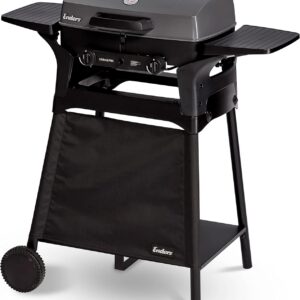EndersGasgrill Urban II Pro, Tischgrill, Grillen-, Kochen- und Backen Funktion, 2 Brenner Edelstahl, mit Grill-Thermometer, Balkon-, Camping-Grill, Aluguss-Gehäuse, Gusseisen-Rost, #2062