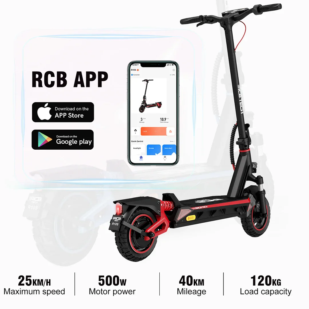 RCBTECH R10S Electric Scooter – 16.8Ah, 500W, APP-Integration – Bild 6