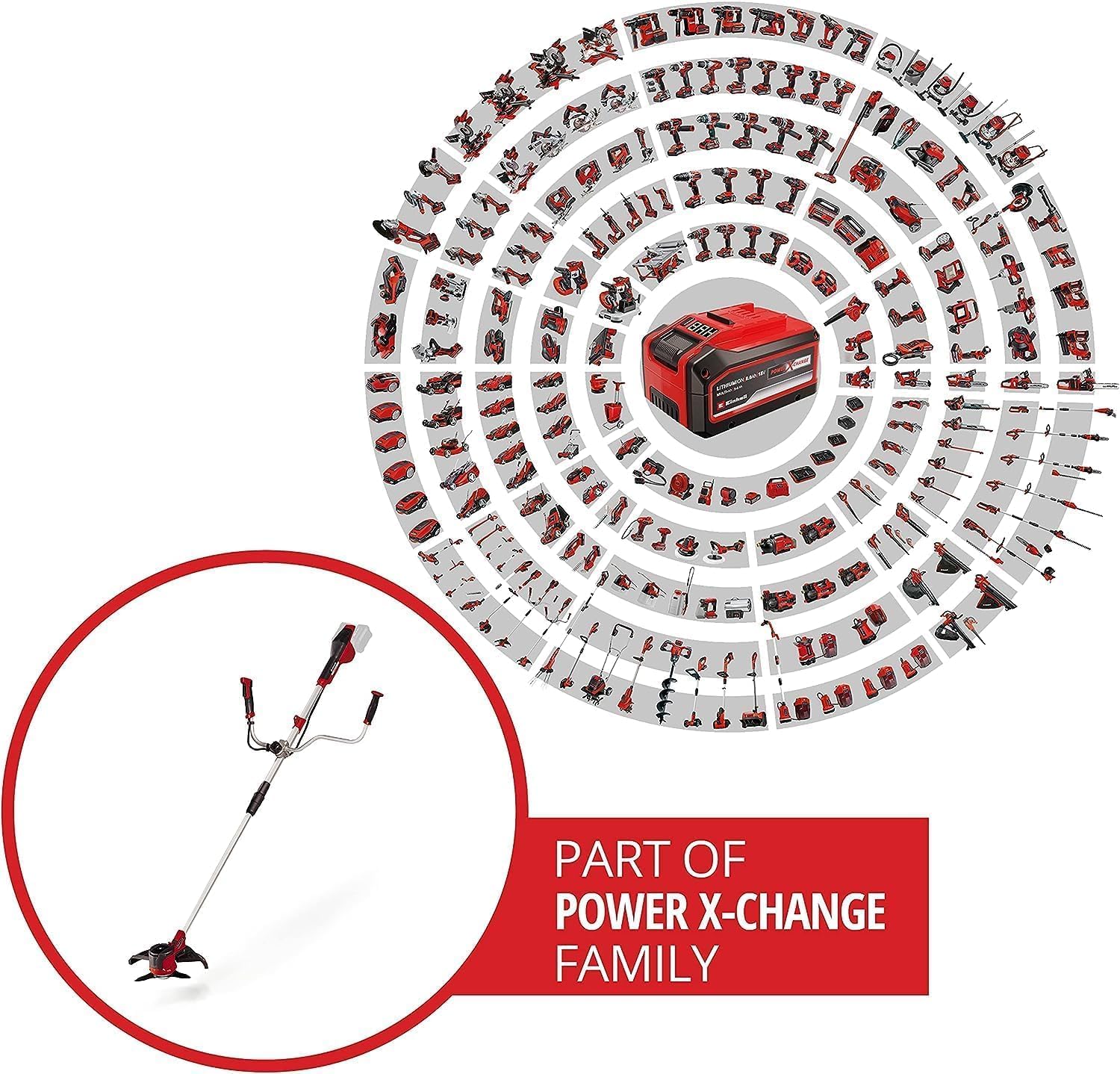 Einhell Akku-Sense Agillo 36/255 BL Power X-Change (Li-Ion, 2 x 18 V, Brushless Front-Motor, elektronische Drehzahlregulierung, Zweihandgriff, Split Shaft, ohne Akku und Ladegerät) – Bild 3