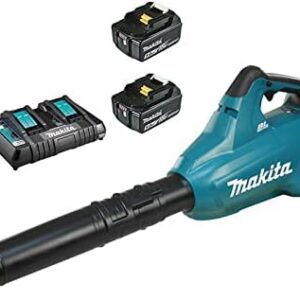 Makita DUB362PT2 Laubbläser, 36 V, 2 Lithium-Ionen-Akkus, 18 V, 5,0 Ah, +DC18RD-Ladegerät, grün