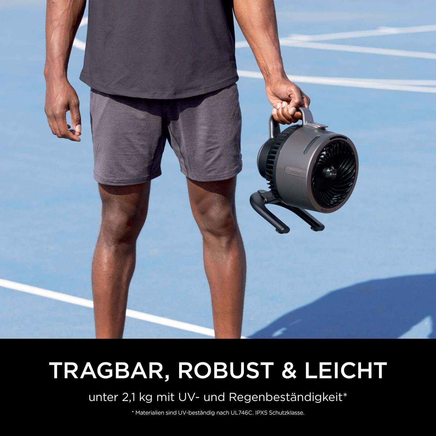 Shark FlexBreeze Ventilator Leise, Hybrid Ventilator Kabelgebunden & Kabellos, Tragbar, für Innen- und Außenbereich, UV- & Wasserbeständig, Ultraleistungsstark, Ultraleise, Weiß FA220EU – Bild 15