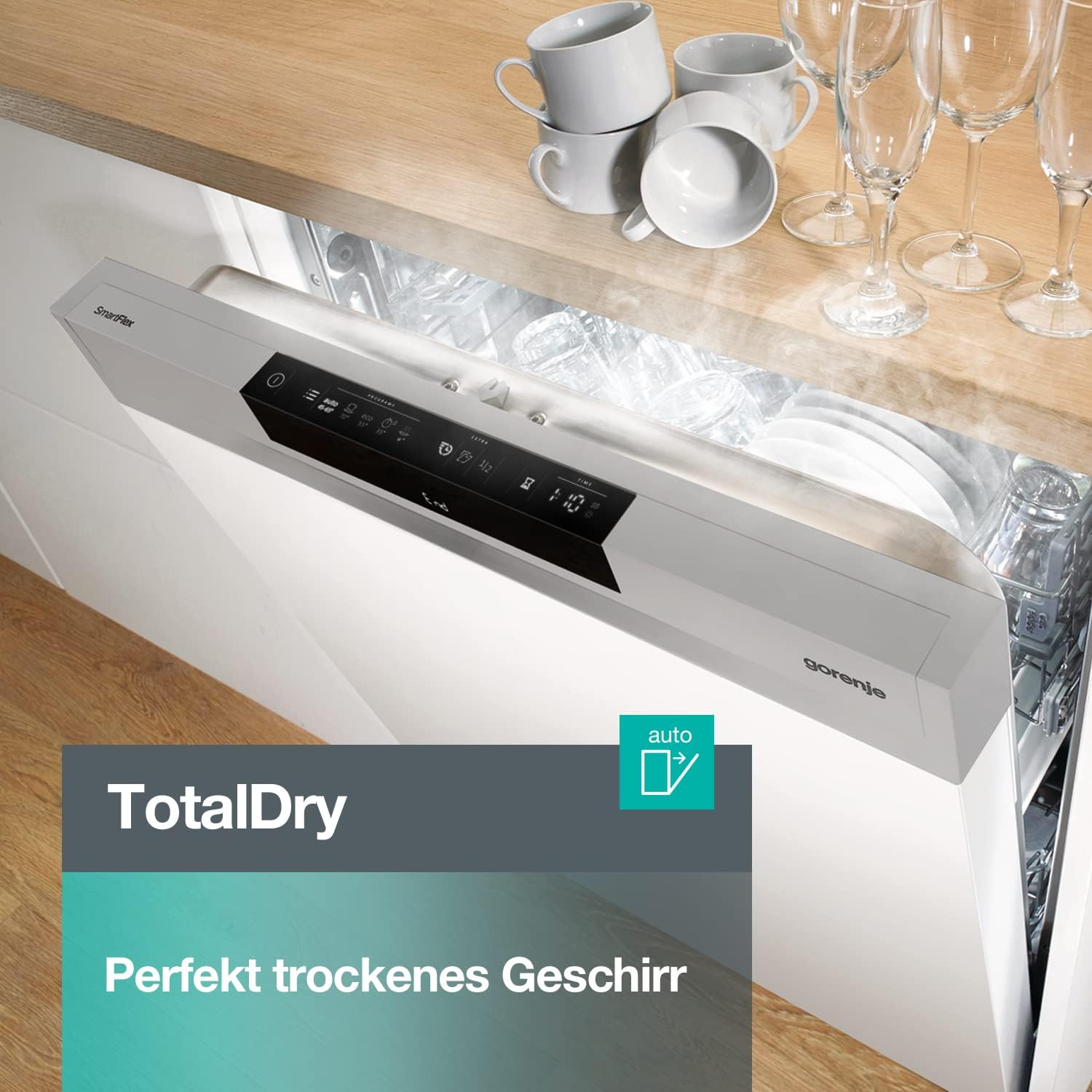 Gorenje GI 520 E15X Teilintegrierbarer Geschirrspüler / 45cm / 9 Maßgedecke / 5 Programme / 1h Reinigungsprogramm / höhenverstellbarer Oberkorb / vollständiger Überlaufschutz, Eingebaut, Edelstahl – Bild 49