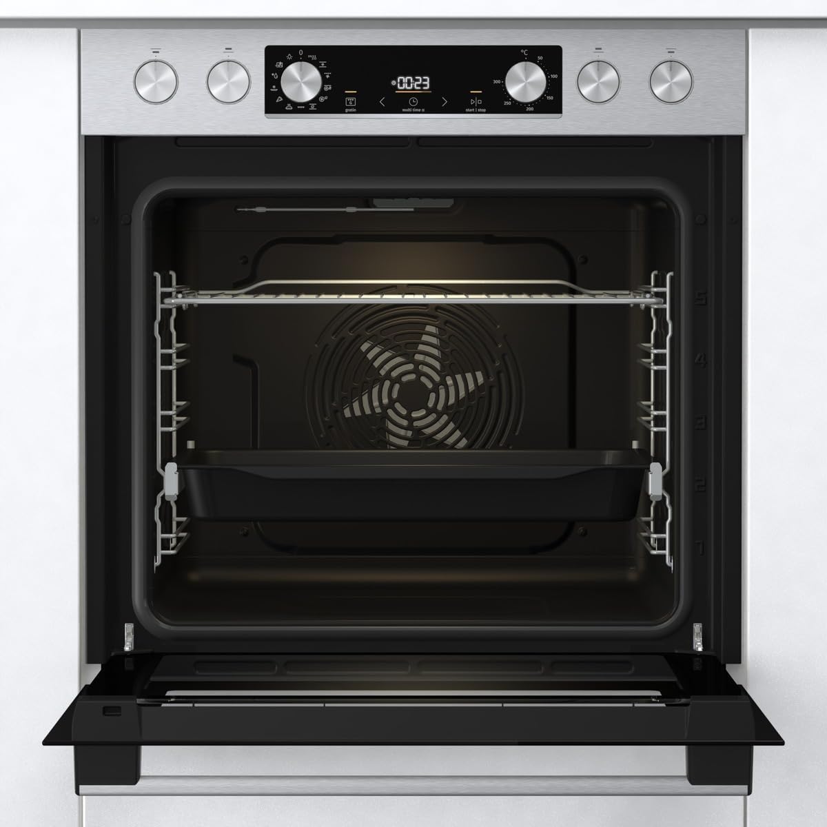 Gorenje Einbauherd-Set Heißluft Inox Set 4 mit Glaskeramik-Kochfeld / 77 Liter / ExtraSteam / GentleClose & Open / EcoClean / AirFry / PizzaMode / PerfectGrill / Teleskopauszüge / Inox-Look – Bild 18