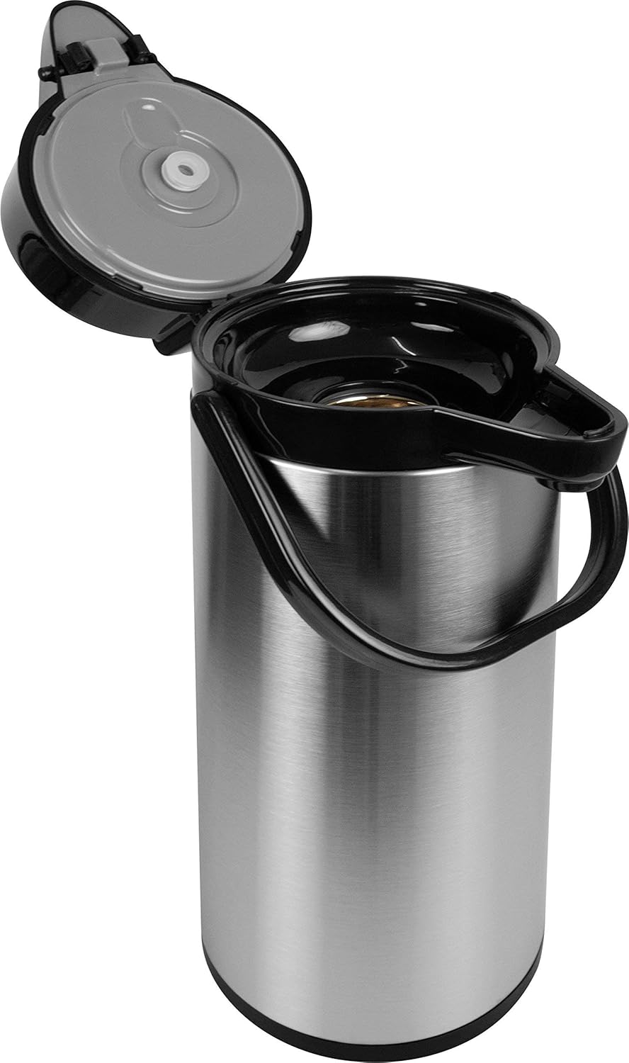 Saro Thermo Kaffeemaschine mit Korbfilter und Thermoskanne Industriekaffeemaschine mit Pumpkanne (2,2 Liter, ca. 10 Tassen Kaffee, Brüh- & Warmhaltefunktion), silber – Bild 14