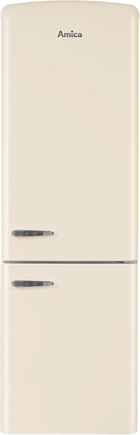 Amica KGCR 387 100 B Retro Kühl-/Gefrierkombination / Coffee Cream (Beige) / 181cm (H) x 55cm (B) x 62cm (T) / Retro-Design / Kühlschrank mit Gefrierfach – Bild 4