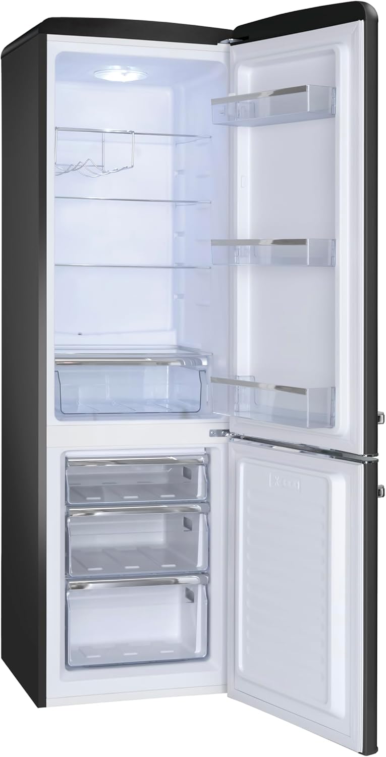Amica KGCR 387 100 B Retro Kühl-/Gefrierkombination / Coffee Cream (Beige) / 181cm (H) x 55cm (B) x 62cm (T) / Retro-Design / Kühlschrank mit Gefrierfach – Bild 54