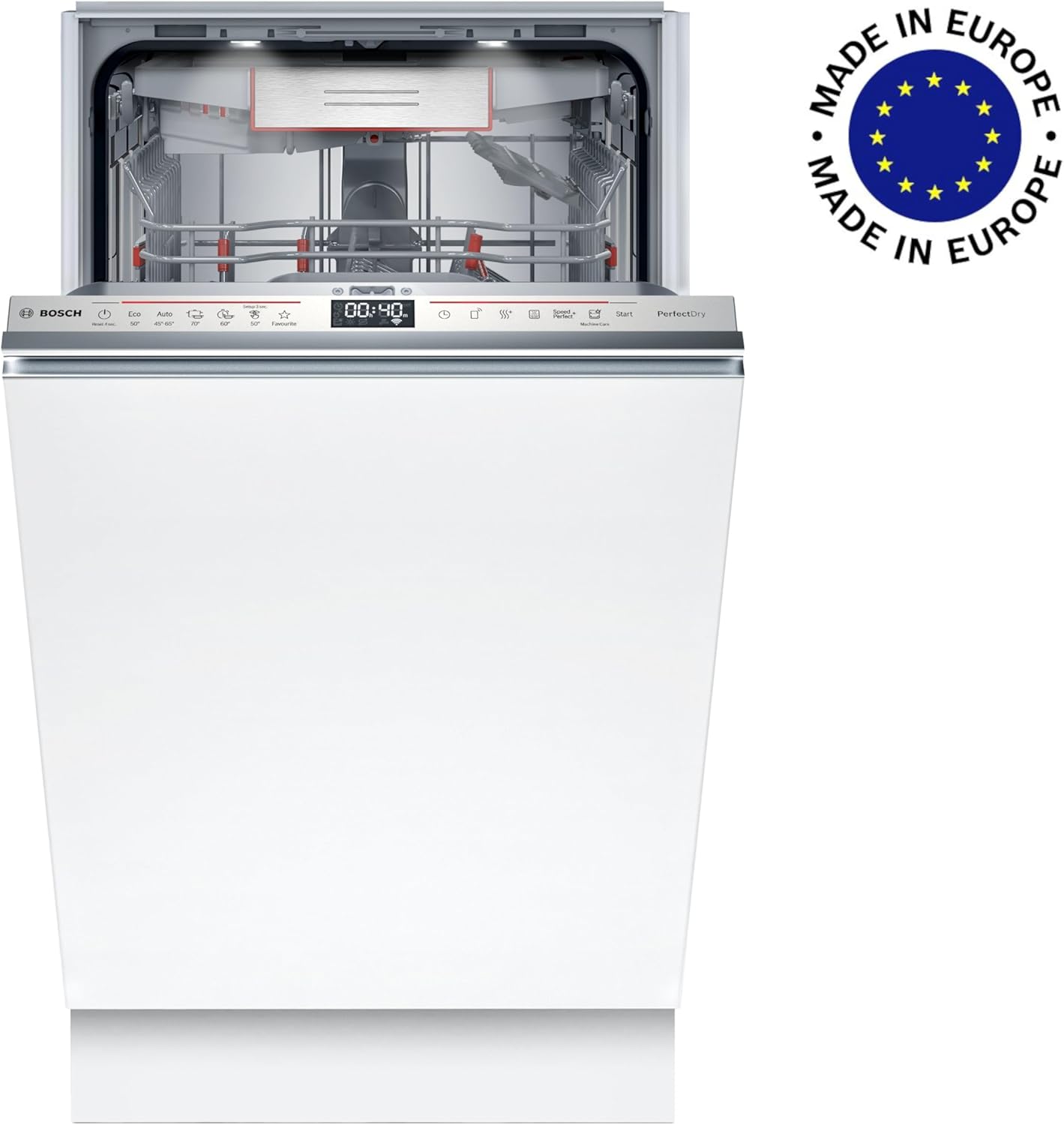 Bosch SPV2IKX10E Serie 2 Smarter Geschirrspüler vollintegriert, 45 cm breit, Besteckkorb, Extra Trocknen auf Knopfdruck, InfoLight roter Lichtpunkt am Boden, AquaStop Schutz gegen Wasserschäden, Weiß – Bild 65