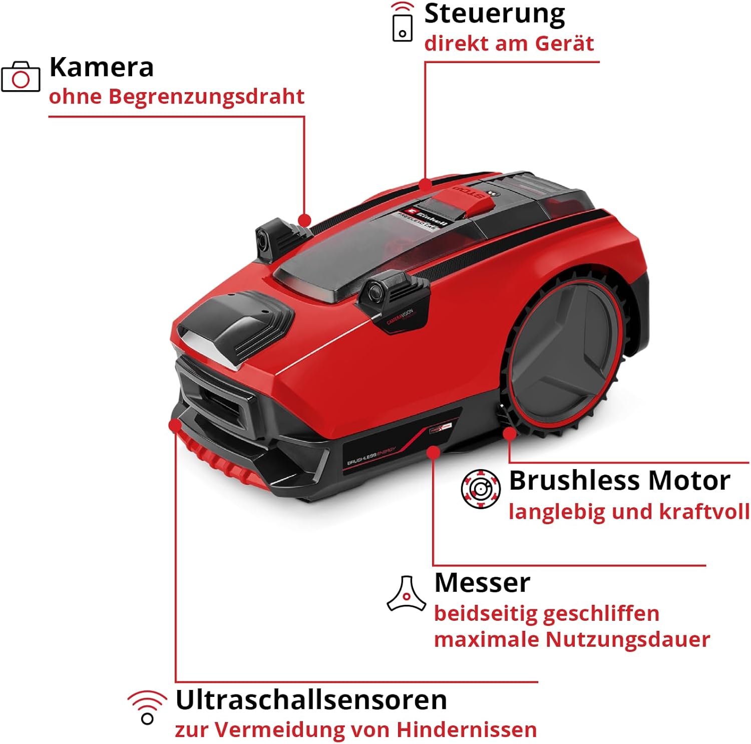 Einhell Akku-Rasenmäher GE-CM 43 Li M Kit Power X-Change (36V, 43 cm Schnittbreite, bis 600 m², Brushless, Mulch-Kit, 63L Fangkorb, 25-75 mm Schnitthöhe, inkl. 2x 4,0Ah + 2x Ladegerät) – Bild 26