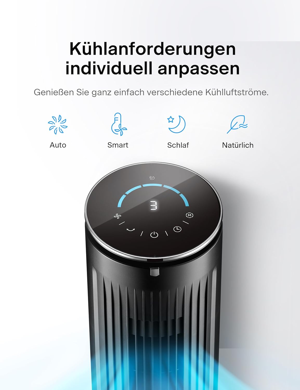 PELONIS Luftkühler mit Wasserkühlung, Klimaanlage Mobil, 5L Ventilator mit Wasserkühlung, Klimagert Luftbefeuchter mit Fernbedienung, 355m/h Klimaanlage Ohne Abluftschlauch – Bild 20