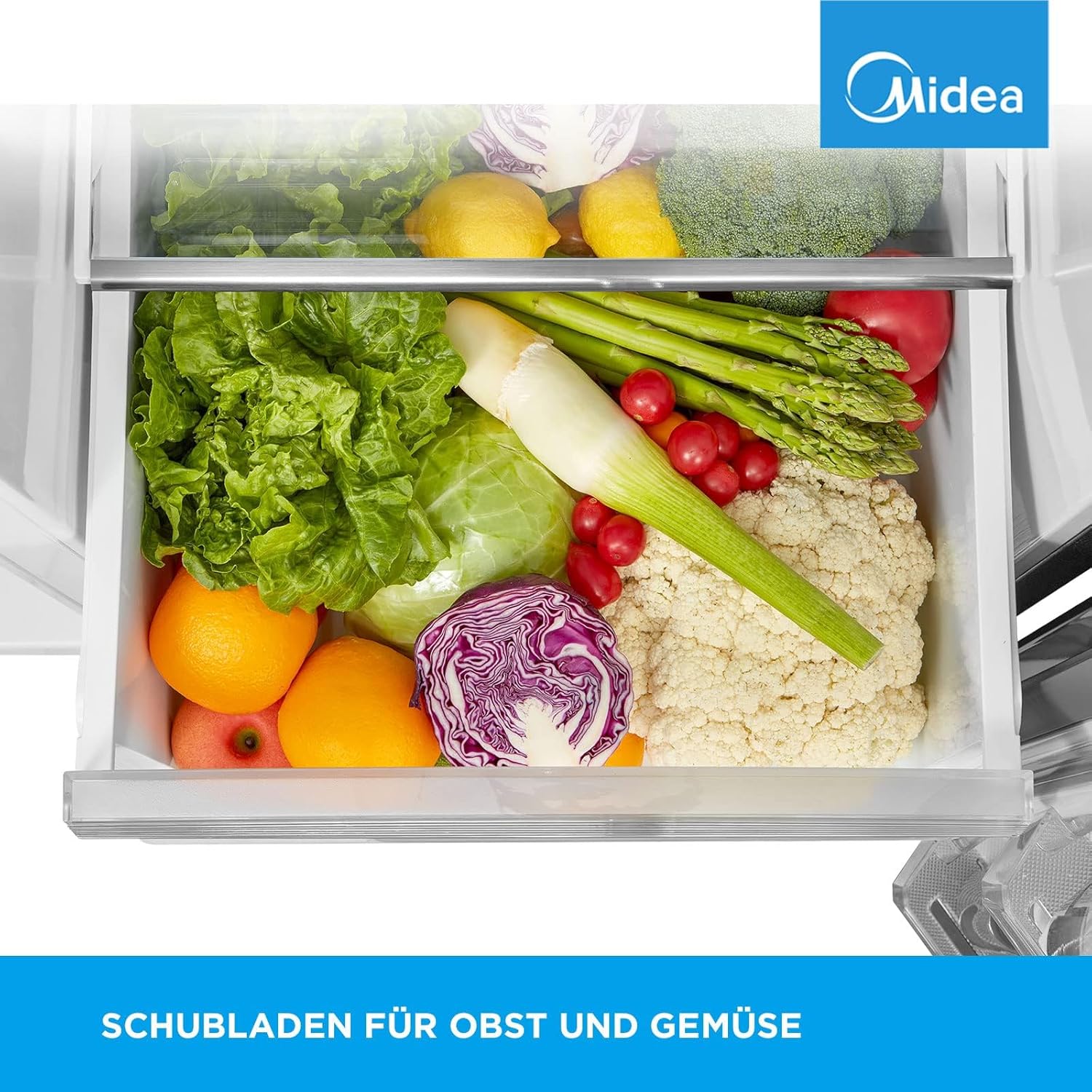 Midea KS-DDX 6.32 WT Side-by-Side Kühl-/Gefrierkombination/ 178,8 cm Hhe/ 254 kWh/Jahr/No Frost/Dual Inverter Compressor/mit 3in1 Wasser-/Eisspender und Wassertank, Dark Inox – Bild 50