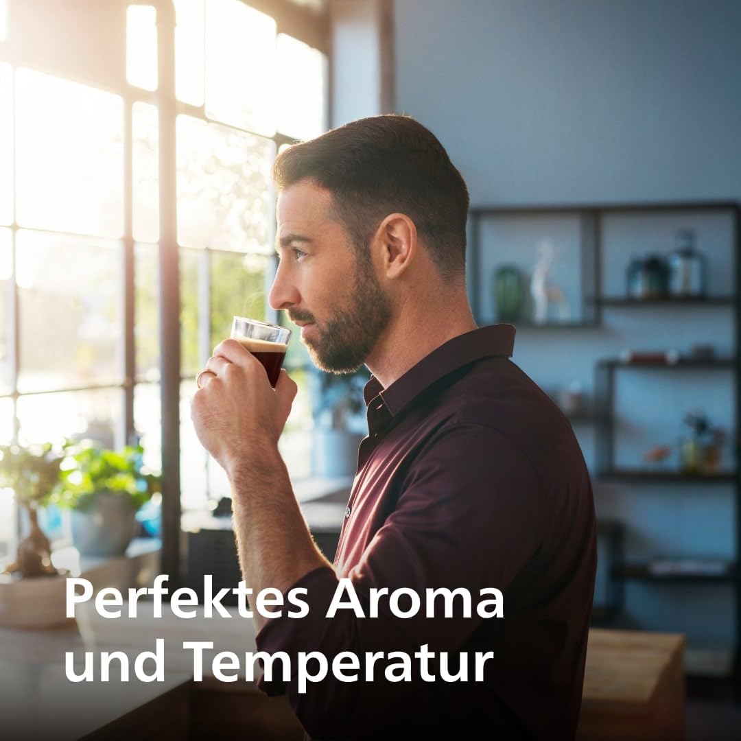 Philips Serie 5500 Kaffeevollautomat – LatteGo Milchsystem, 20 heiße und kalte Kaffeespezialitäten, 40% leiser mit SilentBrew, QuickStart, Grau (EP5544/50) – Bild 8