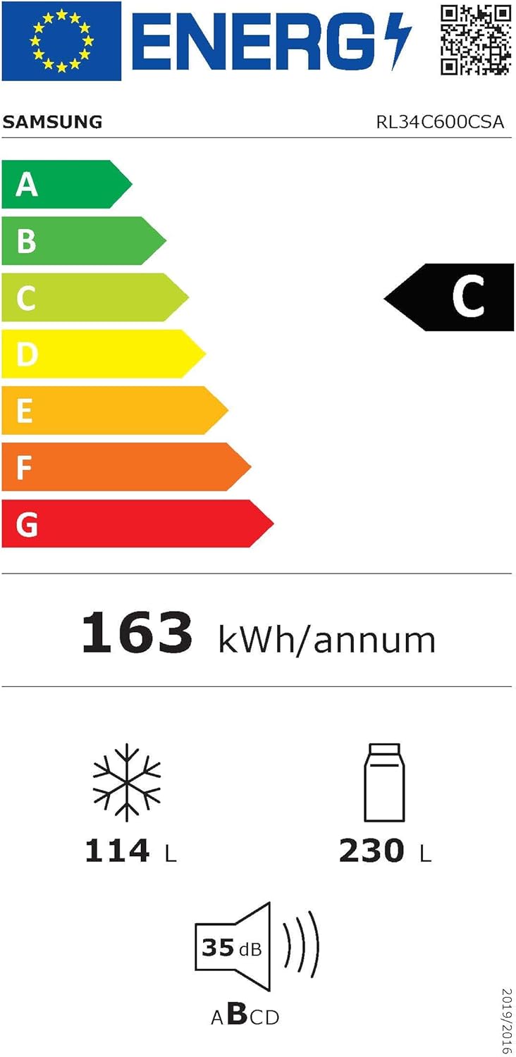 Kühl-Gefrier-Kombination, Kühlschrank mit Gefrierfach, 203 cm, 390 l Gesamtvolumen, 114 l Gefrierteil, AI Energy Mode, Edelstahl-Look, RL38C600CSA/EG – Bild 11