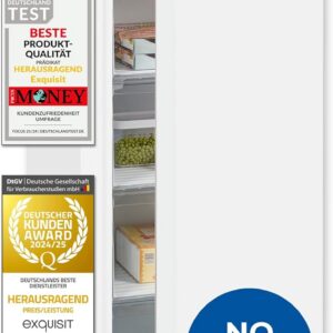 Exquisit Gefrierschrank NoFrost, Tiefkühlschrank groß, 161 Liter, Schnellgefrieren, Alarm-Funktion, GS5231-NF-H-040C weiss