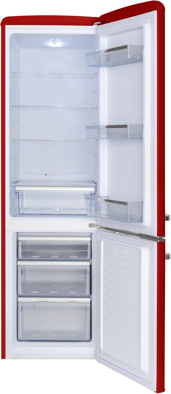 Amica KGCR 387 100 B Retro Kühl-/Gefrierkombination / Coffee Cream (Beige) / 181cm (H) x 55cm (B) x 62cm (T) / Retro-Design / Kühlschrank mit Gefrierfach – Bild 70