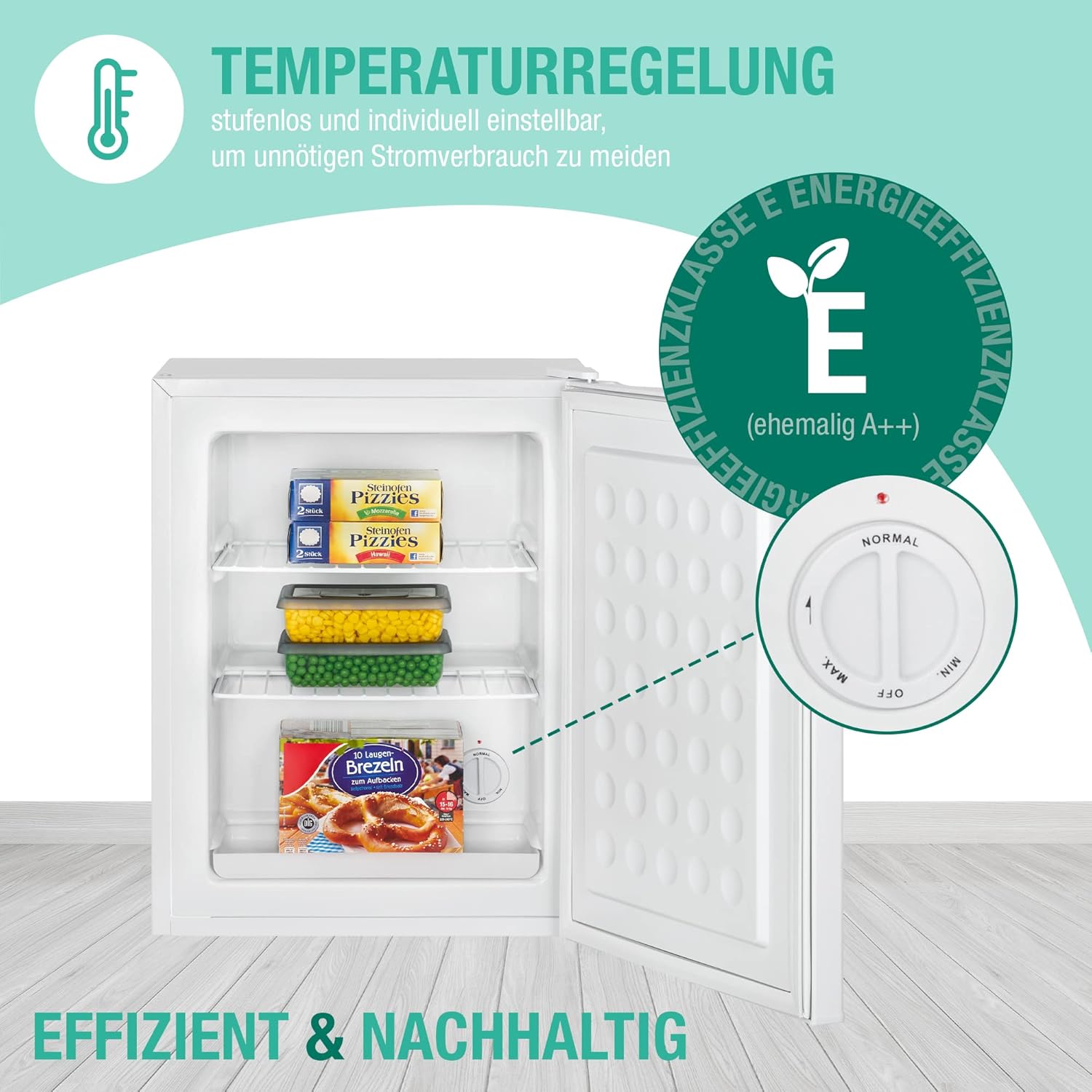 Bomann® Gefrierschrank klein mit 42L Nutzinhalt | Mini Gefrierschrank mit 2 herausnehmbaren Gitterablagen | Gefrierschrank mit wechselbarem Türanschlag & stufenloser Temperaturreglung |GB 7236 schwarz – Bild 14