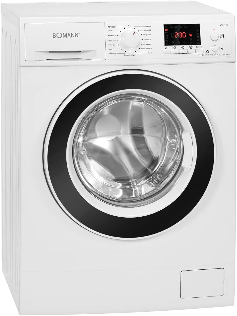 Bomann® Waschmaschine 10kg | max. 1400 U/min | 10 Jahre Motor-Garantie | effizienter, leiser & langlebiger Invertermotor | 15 Programme | Endzeitvorwahl | LED-Display | Washing Machine WA 7110 – Bild 6
