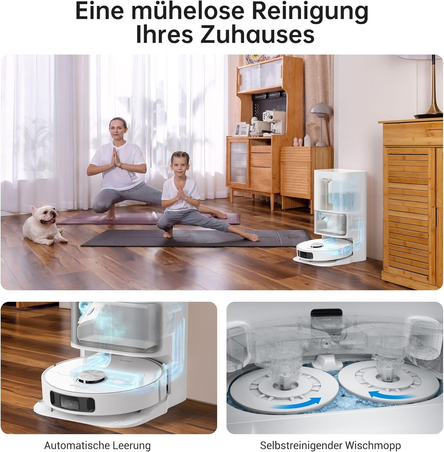 dreame L10s Pro Ultra Heat Roboter Staubsauger mit Automatische Moppreinigung mit heiem Wasser, Moppverlngerung, 7.000 Pa Saugkraft, Doppelte Mopp- und Bodenreinigung, Teppicherkennung – Bild 20