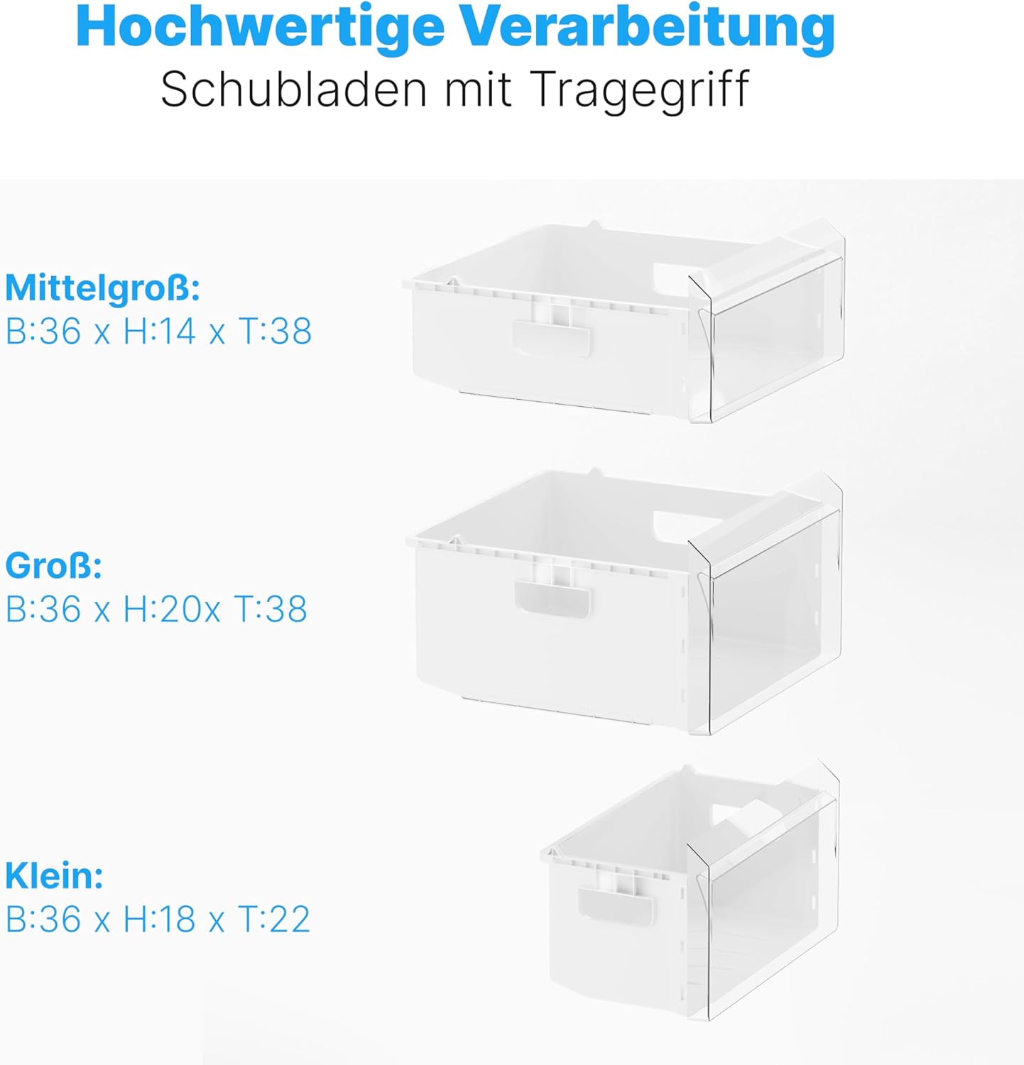 Bomann® Gefrierschrank 87L | Gefrierschrank klein mit Temperaturbereich ≤ -18°C | 3 Schubladen | Tiefkühlschrank mit wechselbarem Türanschlag | Freezer Tiefkühlschrank klein GS 7253 weiß – Bild 5