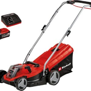 Einhell Akku-Rasenmher GE-CM 18/33 Li Kit Power X-Change (18 V, 33 cm Schnittbreite, bis 200 m, Brushless, 30L Fangkorb, 25-65 mm Schnitthhe, inkl. 4,0 Ah Akku + Ladegert)