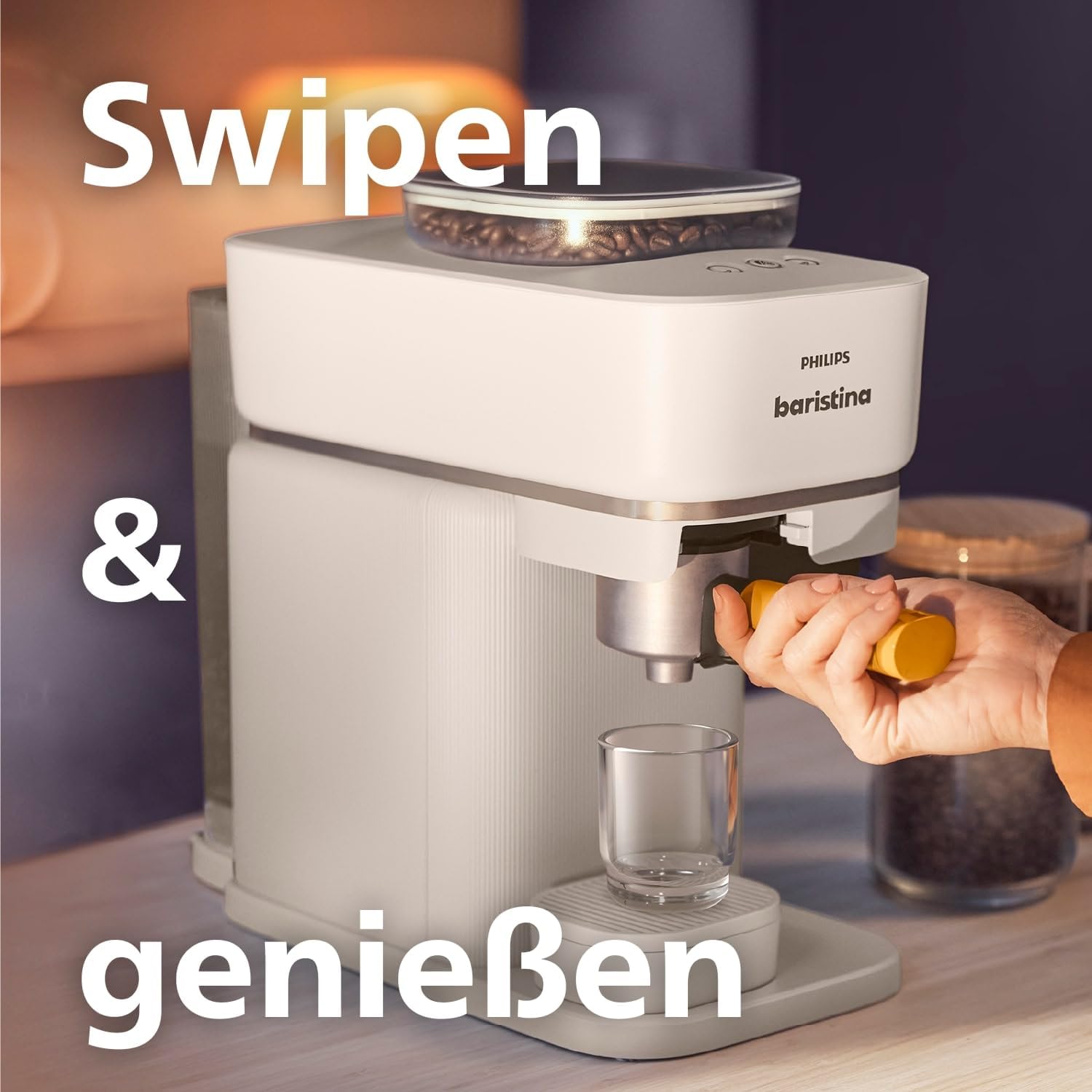 Philips Baristina Espressomaschine - Real Espresso- made simple. Kompakte Kaffeemaschine- Naturweiß mit weißem Siebträger- 16-bar-Pumpendruck- automatisches Mahlwerk- Cafe Crema (BAR300/00) – Bild 42