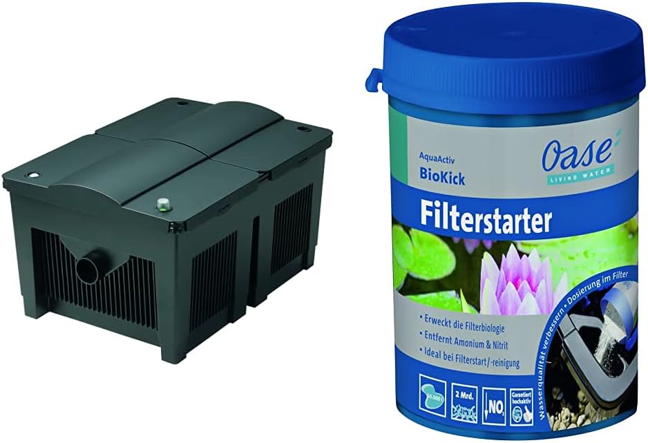 OASE 57377 Durchlauffilter BioSmart UVC 16000 geeignet für Teiche bis 16 m³, Filtersystem, Filterset inkl Filtermaterial und UVC Klärer, Schwarz – Bild 8