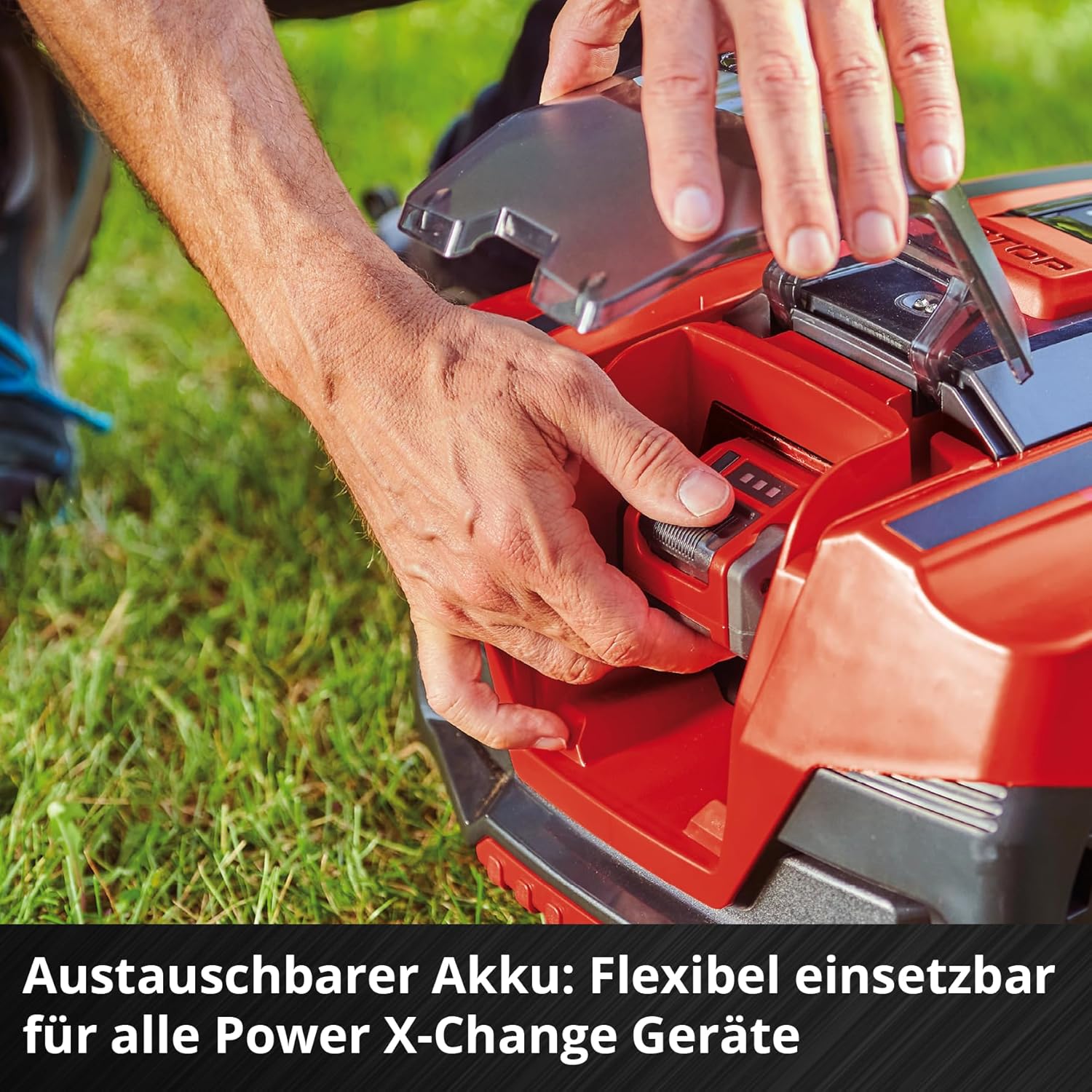 Einhell Akku-Rasenmäher GE-CM 43 Li M Kit Power X-Change (36V, 43 cm Schnittbreite, bis 600 m², Brushless, Mulch-Kit, 63L Fangkorb, 25-75 mm Schnitthöhe, inkl. 2x 4,0Ah + 2x Ladegerät) – Bild 30