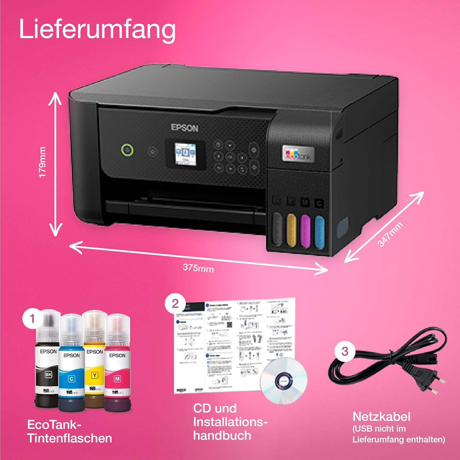 Epson EcoTank ET-2870 A4-Multifunktions-Wi-Fi-Tintentankdrucker, mit einem im Lieferumfang enthaltenen Vorrat an Tinten bis zu 3 Jahren – Bild 11