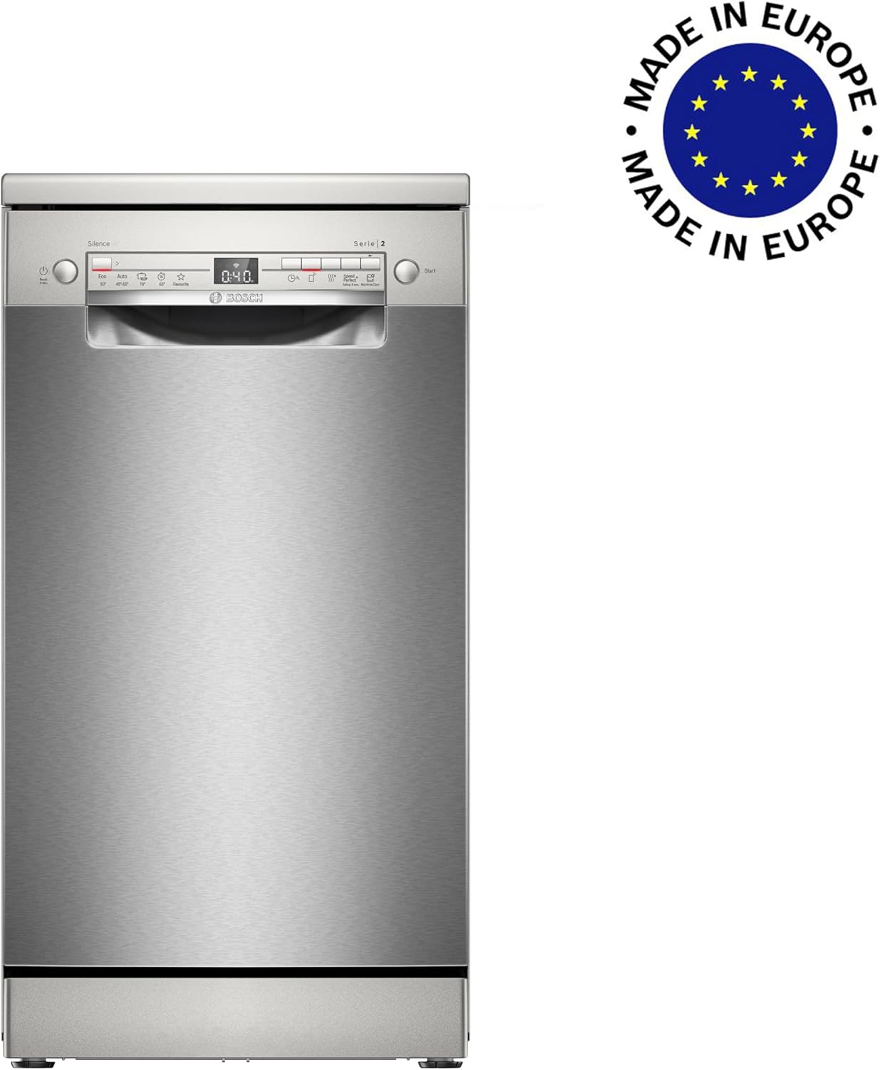 Bosch SPV2IKX10E Serie 2 Smarter Geschirrspüler vollintegriert, 45 cm breit, Besteckkorb, Extra Trocknen auf Knopfdruck, InfoLight roter Lichtpunkt am Boden, AquaStop Schutz gegen Wasserschäden, Weiß – Bild 2