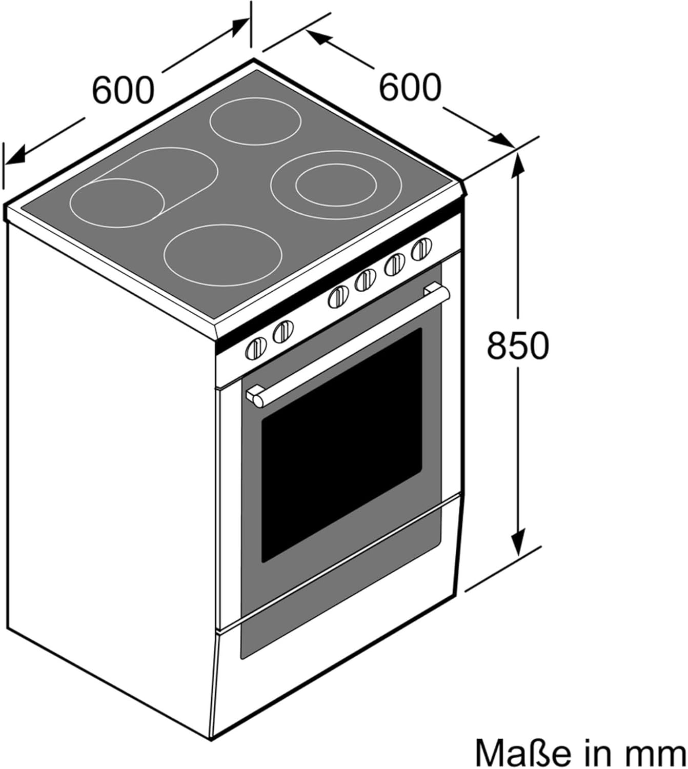 Bosch HKR39C250 Serie 4 Elektro-Standherd, 60 cm breit, EcoClean Direct Reinigungshilfe, 3D Heißluft Backen auf 3 Ebenen, LED-Display-Steuerung, erweiterbare Kochzone für großes Kochgeschirr – Bild 9
