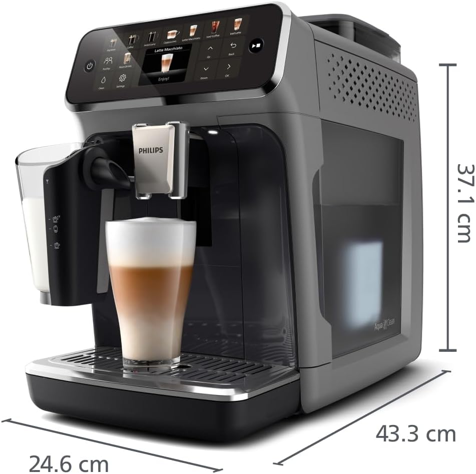 Philips Serie 5500 Kaffeevollautomat – LatteGo Milchsystem, 20 heiße und kalte Kaffeespezialitäten, 40% leiser mit SilentBrew, QuickStart, Grau (EP5544/50) – Bild 13