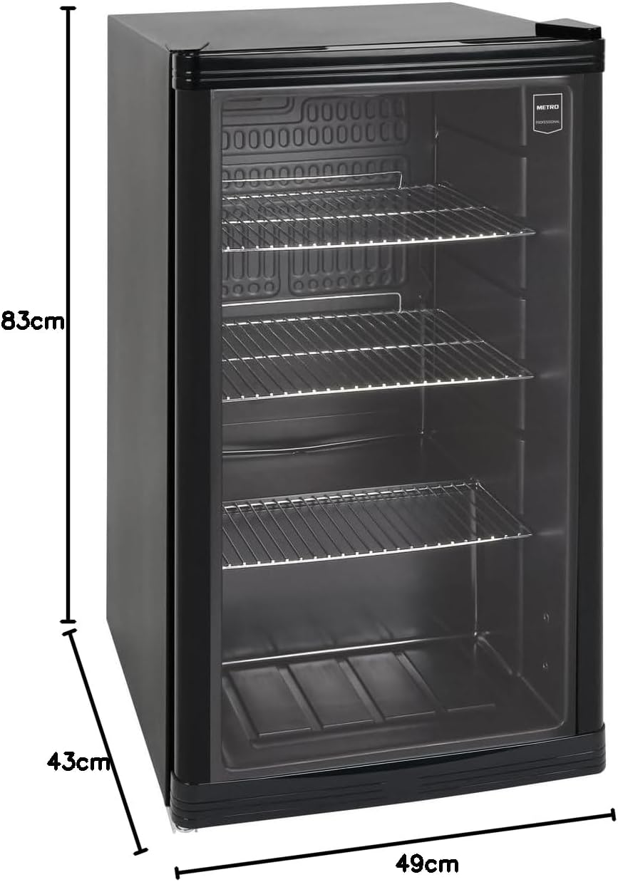 METRO Professional Mini-Kühlschrank GPC1088, 88 L, 1.052 kWh/24h, 3 Edelstahl-Drahtböden, schwarz – Bild 23