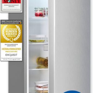 Exquisit Kühlschrank ohne Gefrierfach, Großer Kühlschrank, 5 Ablagen, 242 Liter, Vollraumkühlschrank 143 cm hoch, KS5320-V-H-040E weiss