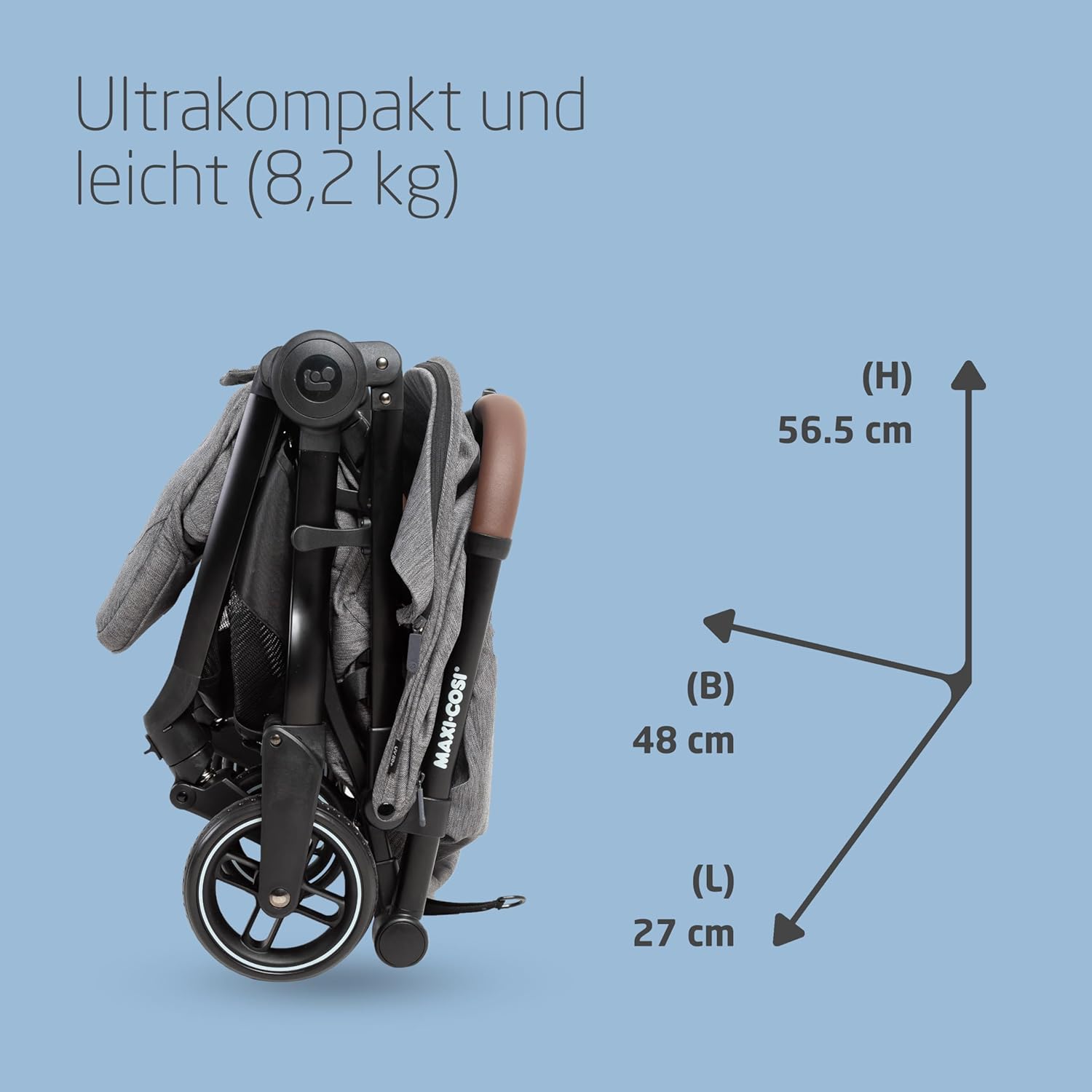 Maxi-Cosi Lara2 Baby Kinderwagen, 0–4 Jahre, 0–22 kg, federleichter, kompakter Buggy, 3 Liegepositionen, flache Liegeposition, klein zusammenklappbar, Schultergurt, Essential Graphite – Bild 22