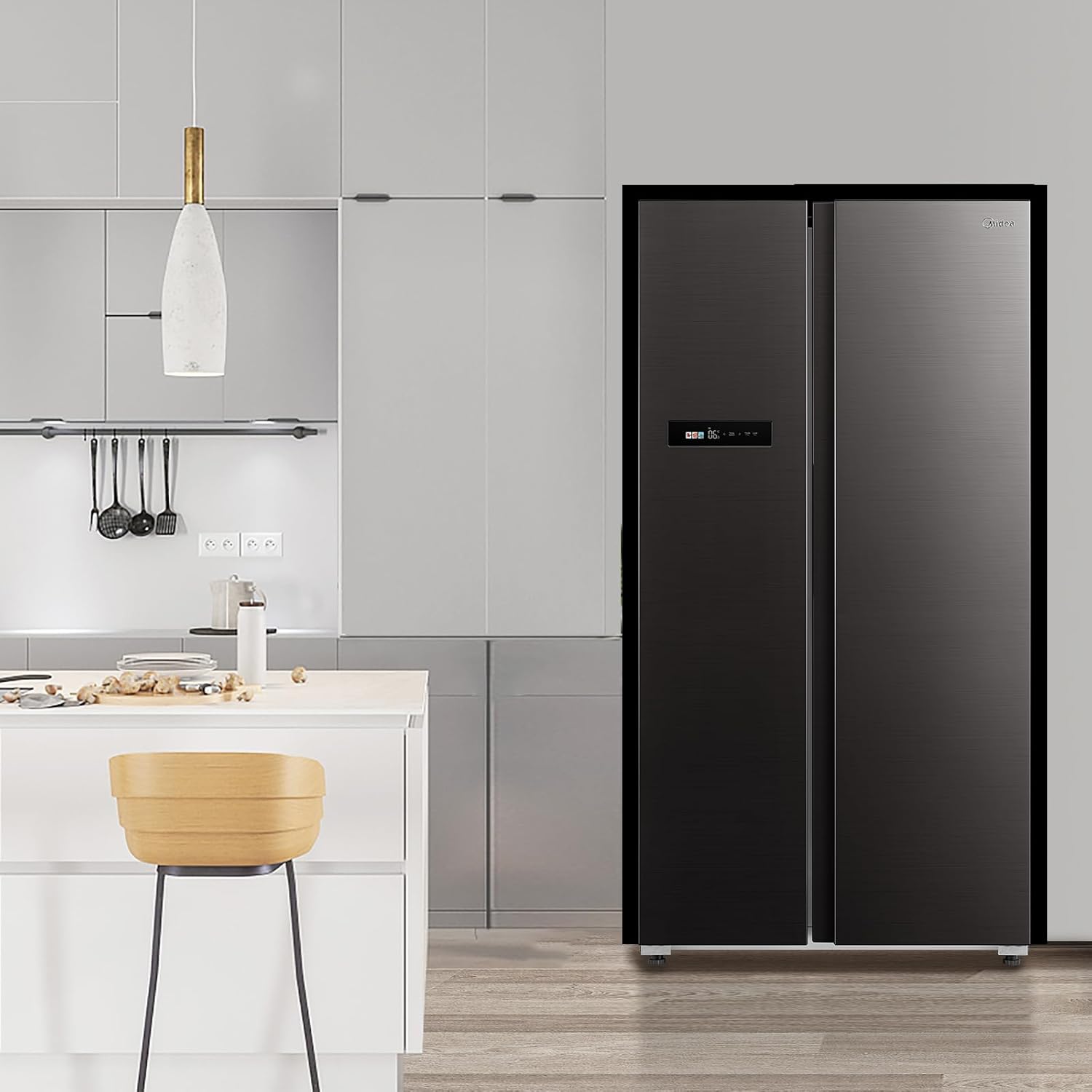 Midea KS-DDX 6.32 WT Side-by-Side Kühl-/Gefrierkombination/ 178,8 cm Hhe/ 254 kWh/Jahr/No Frost/Dual Inverter Compressor/mit 3in1 Wasser-/Eisspender und Wassertank, Dark Inox – Bild 44