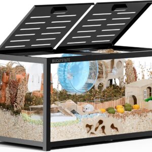 BUCATSTATE Hamsterkäfig 3,0: Metall Rattenkäfig Kleintierkäfig Groß Stapelbar mit Einfacher Montage 120L x 60W x 62H cm für Nager, Mäuse, Zwerghamster (0,72m², Weiß)