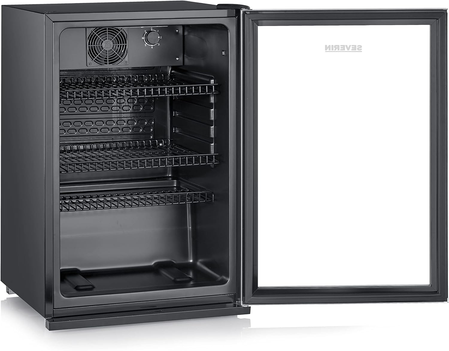 SEVERIN Flaschenkühlschrank, mit integriertem Schloss und integrierter LED-Beleuchtung, 118 L Nutzinhalt, schwarz/silber, FSK 8840 – Bild 13