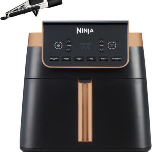 Ninja Foodi FlexDrawer Dual Zone Heißluftfritteuse, Airfryer mit 10,4-Fach und herausnehmbarem Trenner, Antihaftbeschichtung, spülmaschinenfester Korb, 7-in-1, Schwarz & Kupfer, AF500EUCP