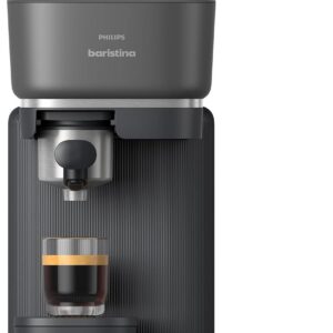Philips Baristina Espressomaschine - Real Espresso- made simple. Kompakte Kaffeemaschine- Naturweiß mit weißem Siebträger- 16-bar-Pumpendruck- automatisches Mahlwerk- Cafe Crema (BAR300/00)