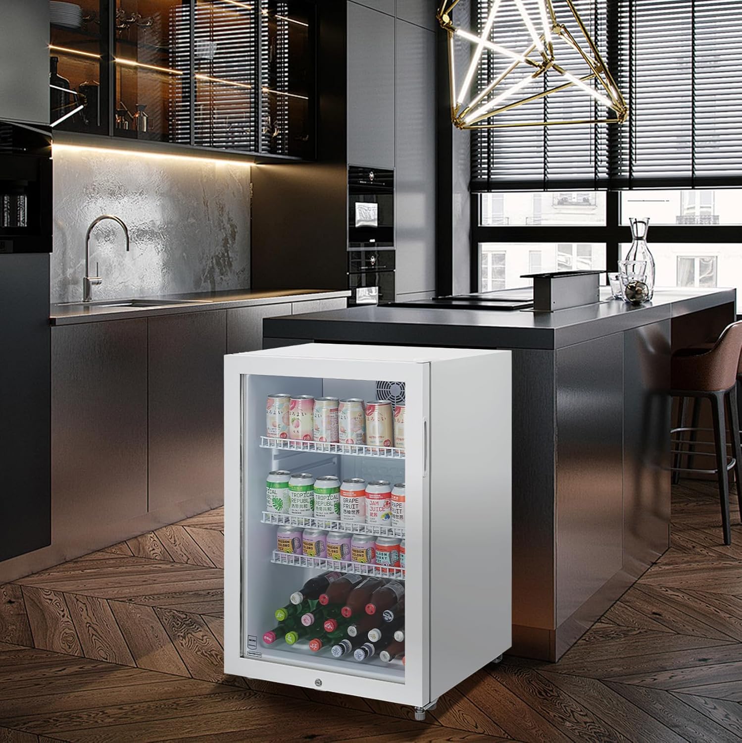 METRO Professional Mini-Kühlschrank GPC1088, 88 L, 1.052 kWh/24h, 3 Edelstahl-Drahtböden, schwarz – Bild 38