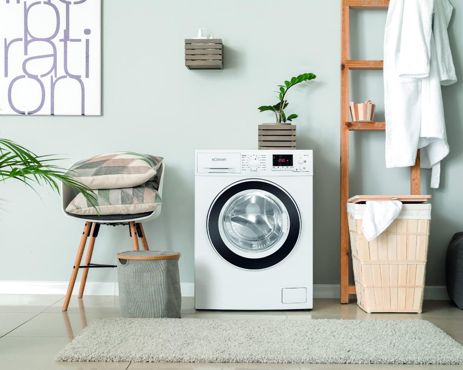Bomann® Waschmaschine 10kg | max. 1400 U/min | 10 Jahre Motor-Garantie | effizienter, leiser & langlebiger Invertermotor | 15 Programme | Endzeitvorwahl | LED-Display | Washing Machine WA 7110 – Bild 8