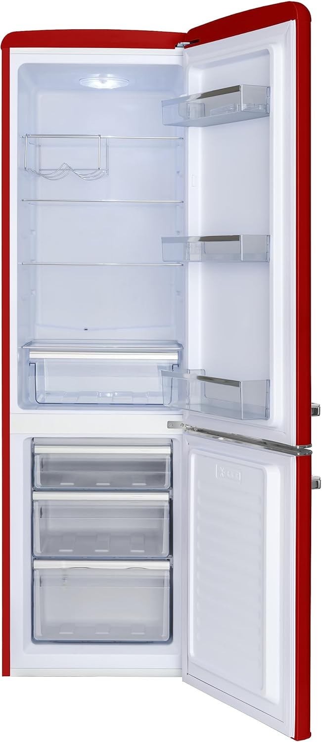 Amica KGCR 387 100 B Retro Kühl-/Gefrierkombination / Coffee Cream (Beige) / 181cm (H) x 55cm (B) x 62cm (T) / Retro-Design / Kühlschrank mit Gefrierfach – Bild 75